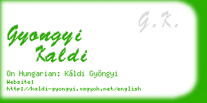 gyongyi kaldi business card