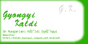 gyongyi kaldi business card
